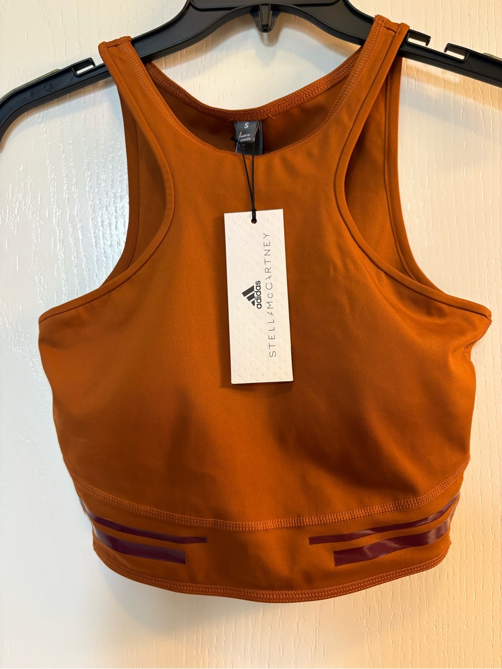adidas Orange Ribbed Racerback Crop Top - Picture 2 of 9